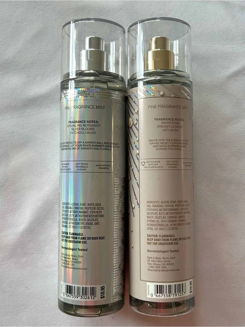 NWT Bath & Body Works Platinum and GUC Satin Slippers FFM Rose Jasmine Musk